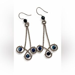 Elegant Black and Silver Dangle Earrings